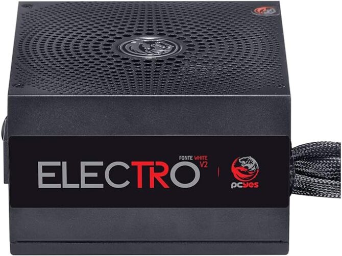 FONTE ATX GAMER PCYES ELECTRO V2 400W 80 PLUS WHITE - ELV2WHPTO400W